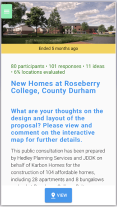 Roseberry consultation screenshot - overview