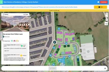 Roseberry consultation screenshot - proposal map