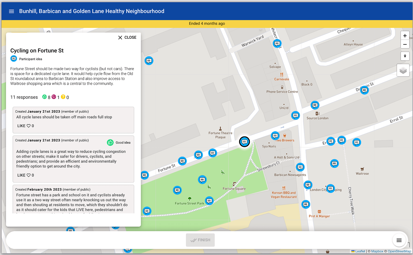 Healthy Streets Neighbourhood consultation - desktop map