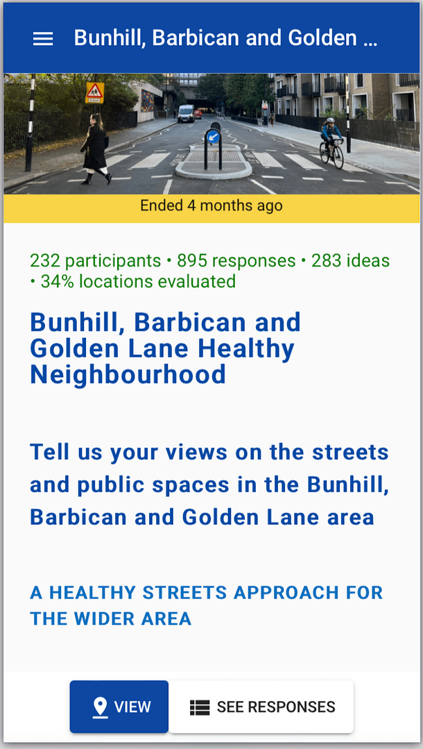 Healthy Streets Neighbourhood consultation - landing